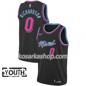 Dres Miami Heat Josh Richardson 0 Nike 2018-19 City Edition Crna Swingman - Dječji